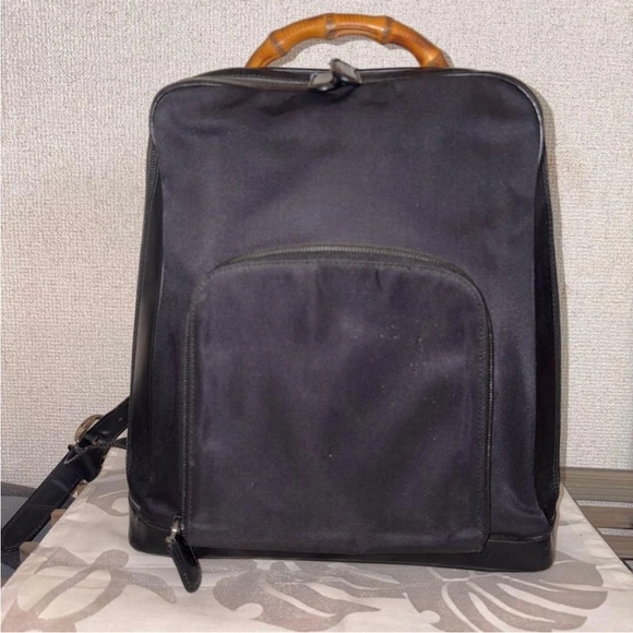 Gucci Black Backpack with Bamboo Handle main image 4